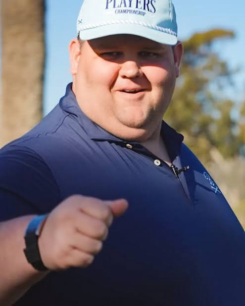 Cody 1 A golf ball, A plaque from the golf 2025 Internet Invitational, a scorecard and a photo of Cody "BEEF" Franke and two other golfers.